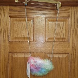 Boohoo Multicolored Fur Cross Body Bag.